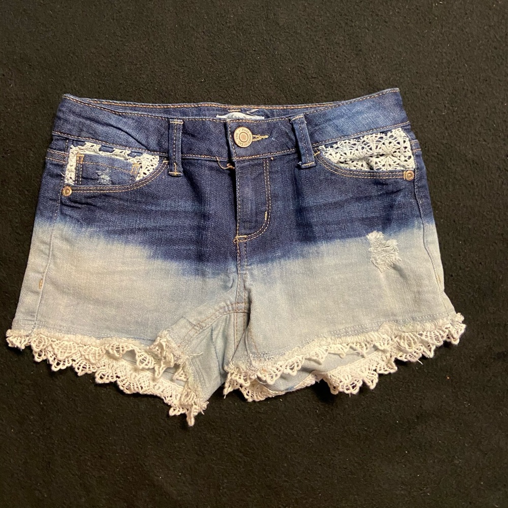 girls ombre jean/denim shorts